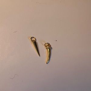 Set of 2 Gold Filled Horn Charms